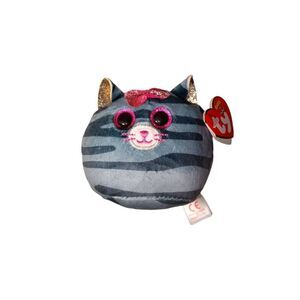 NWT Ty Squish a Boo Kiki Gray Striped Cat Mini 3" Plush Pillow Squishies